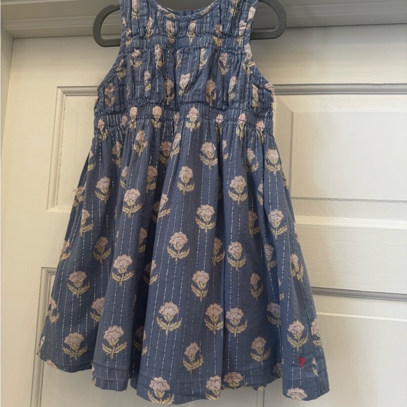 Pink Chicken Sleeveless Waverly Cotton Dress - Periwinkle Small Bud 4Y - Picture 3 of 8